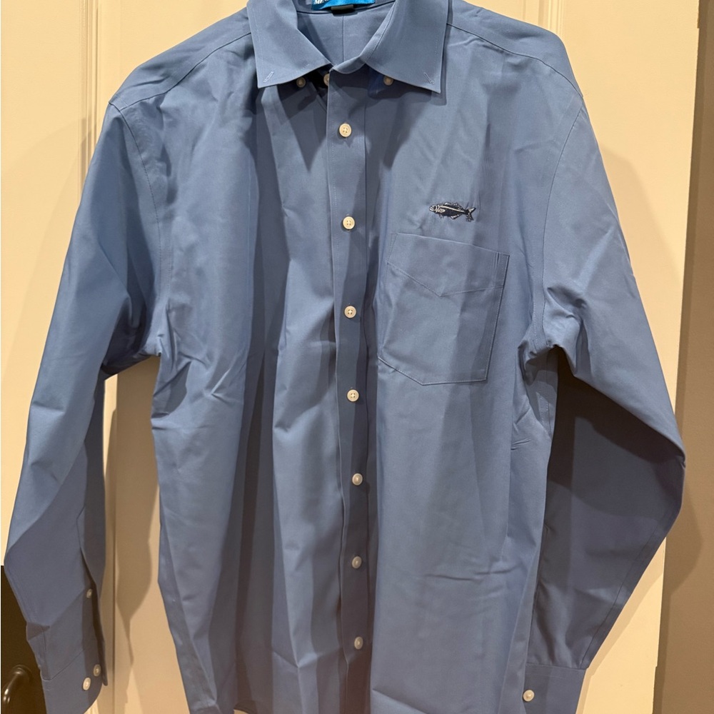Classic Blue Casual Button Down Shirt